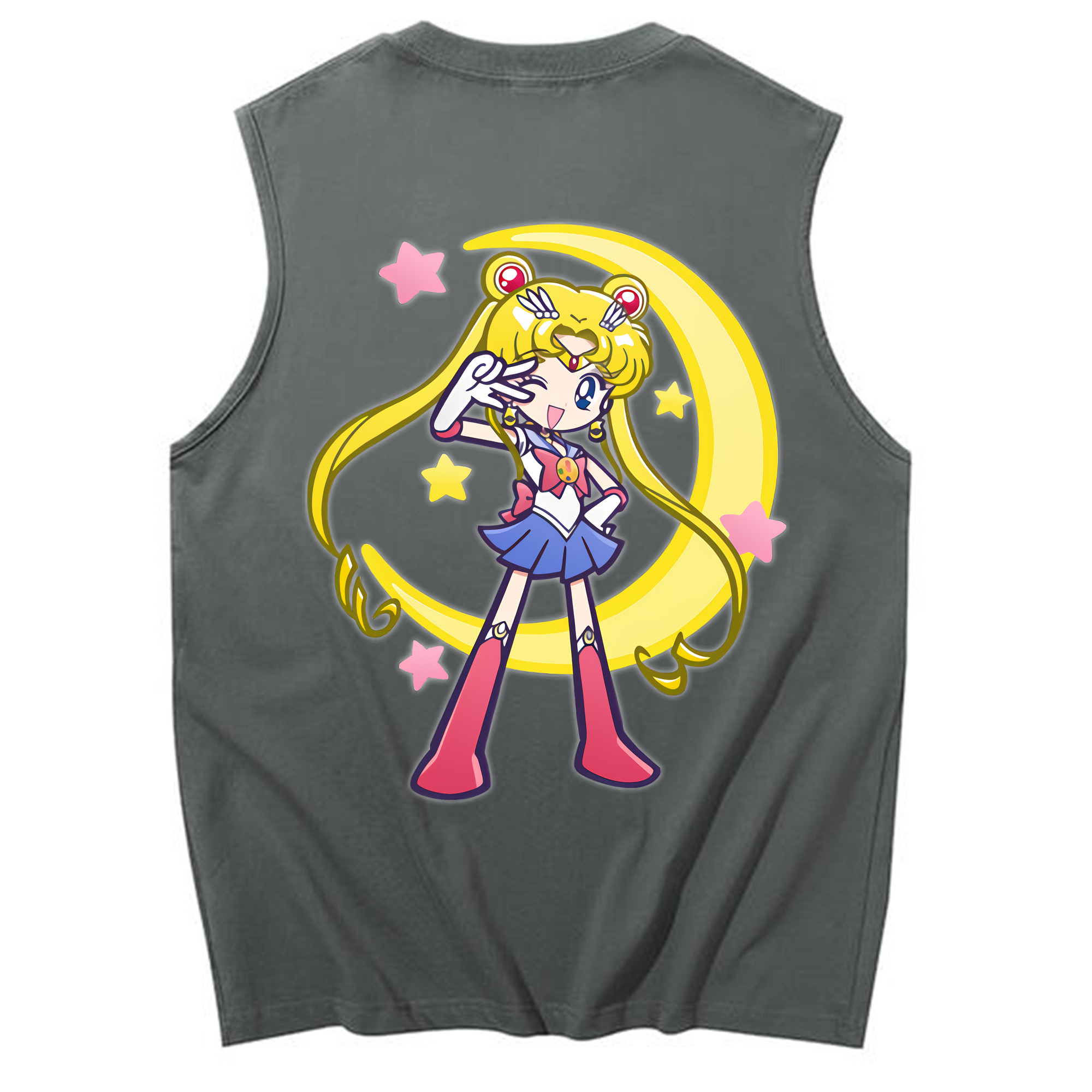 （画像用） 美少女戦士セーラームーン 月野 うさぎ つきの うさぎ Sailor Moon Tsukino Usagi コットン100％タンクトップ（背面プリント）